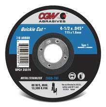 CGW Abrasives 45100 - Quickie Cut Reinforced Cut-Off Wheels, Type 1