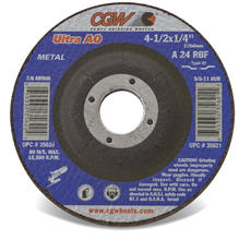 CGW Abrasives 36219 - 1/8" Depressed Center Grinding Wheels, Type 27 - Aluminum Oxide