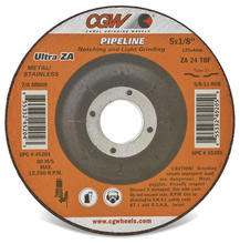 CGW Abrasives 35681 - Pipeline 1/8" Depressed Center Grinding Wheels - Zirconia