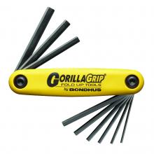 Bondhus 12591 - Set 9 Hex GorillaGrip Fold-up Tools .050-3/16"