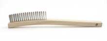 Brush Research Manufacturing B740SS - B740SS Curved Handle Scratch Brush,  .012SS, 3X19, 1.125" Trim, 13.75" OAL