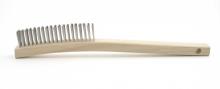 Brush Research Manufacturing B741SS - B741SS Curved Handle Scratch Brush, .012SS, 4X19, 1.125" Trim, 13.75" OAL