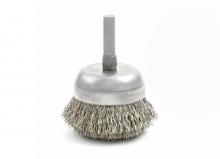 Brush Research Manufacturing BNH16S12 - BRM BNH16S12 Small Diameter Cup Brush, 1.750" Dia., .012SS, .750" Trim Length, .250" Sha